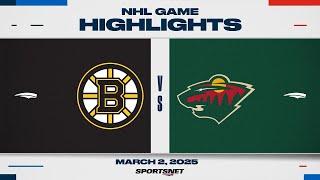 NHL Highlights | Bruins vs. Wild - March 2, 2025