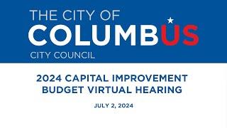 Council Finance & Governance Committee: 2024 Capital Improvements Budget