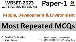 People & Environment Most Repeated MCQs for WBSET Paper 1 | West Bengal SET 2023 Practice MCQs