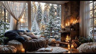 ️ Cozy Cabin Fireplace and Snowstorm ASMR for Ultimate Relaxation