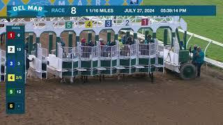 Dr. Venkman wins the San Diego Handicap Gr. II race 8 at Del Mar 7/27/24