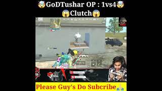 GoD Tushar OP Best Clutch GoDTushar 1vs4 highlights #pubglite #shorts