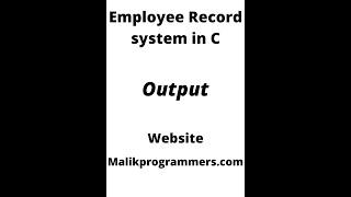 Employee record system in c