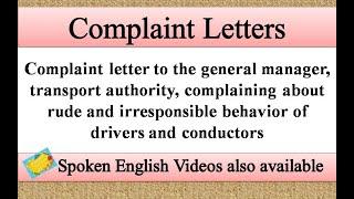 Write a letter complaining about rude and irresponsible behavior of drivers and conductors