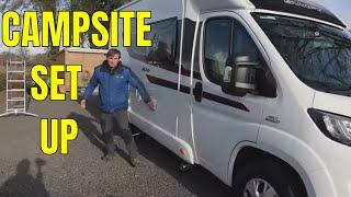How To CAMP SITE SET UP  - On A Swift Motorhome