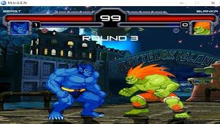 Beast vs Blanka SUPER WILD FIGHT️Marvel Mugen Epic Battle Insane Gameplay 2023