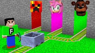 Minecraft PE : DO NOT CHOOSE THE WRONG MINECART! (Amy Rose, Prestonplayz & FNAF)