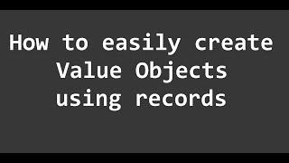 How to create value objects using records