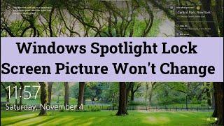 Windows Spotlight Lock Screen Background Images Won't Change | Windows Spotlight not Working | FIX