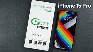 iPhone 15 Pro AmFilm Glass Screen Protector - install & Drop test!