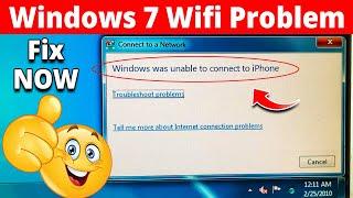 Fix - Windows Was unable to connect to wifi Windows 7 Problem | PC WiFi Problem