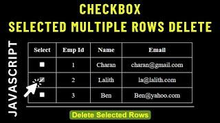 Checkbox Selected Checked Table Rows Delete