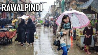 Rawalpindi Rainy Day Walk 4K | Pakistan Street Life & City Tour