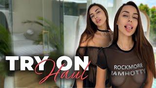 [4K] SHEER CROP TOP TRY-ON – BOLD & STYLISH LOOKS WITH CARLA