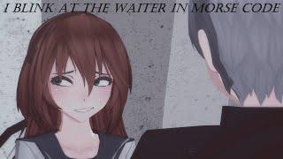 [MMD+DL]  I blink at the waiter in morse code | Motion DL |