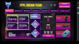 HOW TO COMPLETE FFPL DREAM TEAM EVENT FREE FIRE, MATCH DAY 1 BEST TEAM