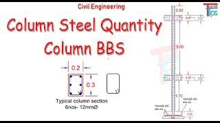 How to Calculate Column Cutting length & BBS of Column | Steel Quantity In Column