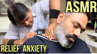 Asmr head massage with tapping and back massage by Indian Sleep barber Sarwan