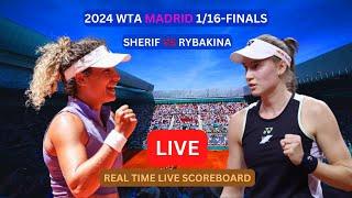 Elena Rybakina Vs Mayar Sherif LIVE Score UPDATE Today Women's Tennis 2024 WTA Madrid 1/16-Finals