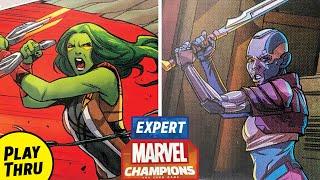 GAMORA vs Expert NEBULA  Double Feature  |  MARVEL CHAMPIONS Solo Playthrough