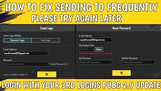 How To Fix Sending Too Frequently Please Try Again Later | Pubg Login Problem Fix #pubgmobile