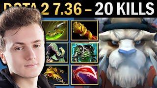 Tusk Gameplay Miracle with 20 Kills and MKB - Dota 2 7.36