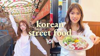 Korean Street Food Market  Gwang Jang Market Seoul // RAW BEEF OCTOPUS????  