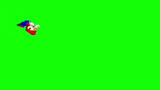 Super Mario 64 Mario doing backflips green screen