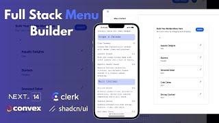 Build a Full Stack Restaurant Menu Builder SaaS with Nextjs14, Convex, Clerk, Shadcn UI, and dnd kit