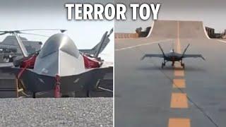 Humiliating moment Iran unveils TINY toy stealth fighter jet meant to terrify West