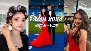 PROM VLOG  getting my makeup done, hair done, party, full day vlog 