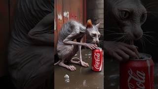 Shocking: Hungry Kitten Drinks Coca-Cola! #cat #trending #shorts #viral