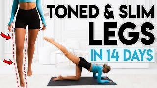 TONED and SLIMMER LEGS in 14 Days (lose leg fat) | 10 minute Workout