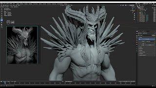 Monster bust sculpt in Blender for a minimum time and maximum talking