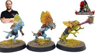 Wie bemalt man Echsenmenschen, Seraphon für Blood Bowl das Warhammer Fantasy Football Tabletop Spiel