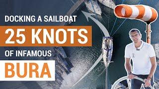 How to Dock a Sailboat in a STRONG Side Wind / Crosswind - Croatian Mooring