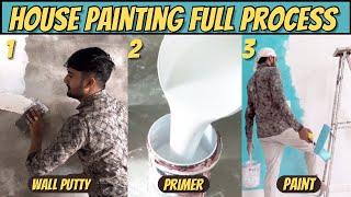 House Painting Work full Process | Wall Putty Kaise Kare | Primer kaise Lagaye | paint Kaise Kare