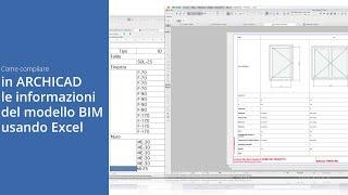 Come compilare in ARCHICAD le informazioni del modello BIM usando Excel