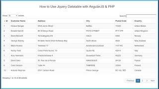 How to Use Jquery Datatable with AngularJS & PHP