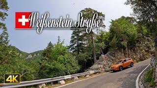 Driving Die Weißenstein Straße across the Weissenstein Pass, Switzerland 