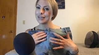 ASMR HIGH END DENIM JEANS  SHOW AND TELL (Whispers, fabric sounds)