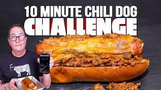 MAX PUTS ME TO THE TEST… (10 MINUTE CHILI CHEESE DOG CHALLENGE) | SAM THE COOKING GUY