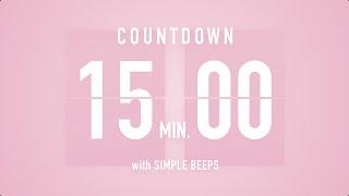 15 Min Countdown Flip Clock Timer / Simple Beeps 