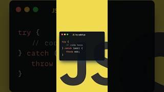 Beginner JS Tutorial try catch exception #shorts #javascript