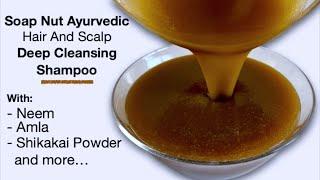 Soap Nut Ayurvedic Herbal Hair And Scalp Deep Cleansing Shampoo (Very Foamy)