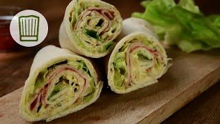 Party-Wraps mit Frischkäse und Putenbrust Rezept #chefkoch