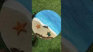 #beach clay craft and texture painting#diybeach