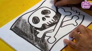 How to draw a pirate flag   Art for kids