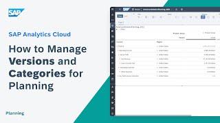 How to Manage Versions and Categories for Planning: SAP Analytics Cloud