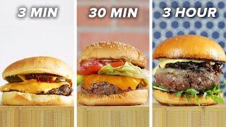 3-Minute Vs. 30-Minute Vs. 3-Hour Burger • Tasty